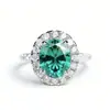 Anillo de plata esterlina S925 paraiba huevo de paloma femenino HW con plano para anillo Europa y Estados Unidos lujo transfronterizo al por mayor