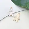 1 Pingente Branco com Gotejamento de Óleo, Pingente Pequeno para Pulseira e Colar, Acessório de Chaveiro DIY Feito à Mão Venda por Atacado