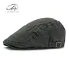 Gorra de Algodón Lavado Estilo Nuevo Cuatro Estaciones con Visera de Pato para Hombres y Mujeres, Boina Retro Británica, Gorra de Cuadros Transpirable Casual
