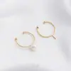 Base de Anillo Plano con Engaste de Gema Chapado en Oro de 14K que Conserva el Color con Superficie de Anillo Adhesiva, Pasador de Gema de Medio Agujero para Engaste de Perlas, Accesorios de Base de Anillo Floral Abierto