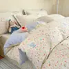 Juego de ropa de cama de cuatro piezas de algodón puro, juego de tres piezas totalmente de algodón para dormitorios de estudiantes, sábana individual y funda de edredón para uso doméstico
