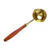 Cuchara dorada de doble punta para derretir cera, cuchara calefactora para derretir perlas de cera, accesorios para herramientas de sellado con cera al por mayor