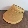 Sombrero de Paja con Parte Superior Abierta para Mujer, Sombrilla de Verano, Ala Ancha, Sombrero de Protección Solar, Hace que la Cara Parezca Más Pequeña, Sombrero Cubre Rostro para Vacaciones en la Playa al Aire Libre