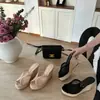 Sandalias de Cuña con Cuerda de Cáñamo Trenzada, Pantuflas Versátiles de Gamuza de Color Sólido para Mujer, Color Negro y Albaricoque, Microfibra Universal Estilo Étnico para Verano