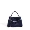 Bolsa de Mão Nova Estilo Coreano Outono/Inverno Couro Genuíno Bolsa Lancheira de Luxo Leve Bolsa de Ombro Único Transversal Grande Capacidade Camurça