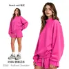 Ropa de Mujer Cai Xiang Dao Superventas Transfronterizo Sudadera Estilo Americano Ins de 350g con Forro Polar y Cuello Semi Alto Color Dopamina