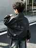2394 Chaqueta de Cuero de Otoño para Niños 2026 Nuevo Estilo de Moda Chaqueta de Cuero PU para Niños Chaqueta de Motocicleta Fresca para Bebé de Primavera y Otoño