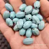 Cuentas Hexagonales de Turquesa Sintética, Cuentas Sueltas de Jade Sintético, Cuentas de Barril Multilaterales de Turquesa Azul Sintética, Cuentas para Accesorios de Joyería