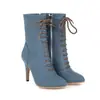 Tamanho 34-50 Zíper Lateral Salto Agulha Botas Chelsea Outono e Inverno Transfronteiriças Botas de Couro Femininas Bico Redondo Baixas Botas Femininas Aliexpress