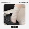 Calcetines de Verano para Mujer, Delgados, Transpirables, Absorbentes del Sudor, Calcetines de Algodón a Media Pantorrilla, Estilo Ballet, Color Sólido, Borde de Encaje, Calcetines Caídos, Calcetines Simples y Versátiles