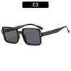 Gafas de Sol Cuadradas Nuevas de Marco Pequeño Europeo y Americano 2022 Personalizadas con Remache de Arroz Gafas de Sol de Fotografía Callejera Transfronterizas Modernas Lisas al Por Mayor