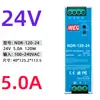 Fuente de alimentación conmutada NDR-120-24 120W salida CC fuente de alimentación de carril delgado 24V5A fuente de alimentación conmutada de carril