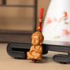 Colgante llavero para llave de coche de madera de durazno, espada de madera de durazno tallada, cabeza de dragón, hacha, colgante para llave, bebé Buda, Guanyin, colgante de bolsa de la suerte