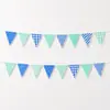 Banderines triangulares coloridos para fiesta de cumpleaños de bebé, pancartas de decoración para jardín de infantes, banderines triangulares de colores, en stock del fabricante