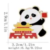Broche de Panda Fofo Desenho Animado Coleção Família Panda Insígnia Metálica Animal Acessórios para Roupas Infantis Presente