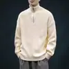 Suéter de Vellón de Ciervo con Cuello Alto y Media Cremallera para Hombre, Top Grueso de Manga Larga Estilo Old Money para Otoño e Invierno, Chaqueta Modelo Nuevo 2026