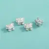 Pulseira de Corda com Contas de Borboleta de Prata Esterlina S925 Pulseira de Pérolas de Cristal Contas Pequenas de Borboleta Acessórios DIY