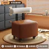 Taburete suave con cojín para sala de estar, taburete para cambiarse los zapatos en la entrada de casa, taburete giratorio de cuero para sofá, taburete de mesa de centro, taburete bajo giratorio pequeño