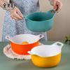 Celebridad de internet olla picante especial cuenco nórdico creativo simple comercial cuenco para fideos de arroz cuenco de sopa con dos asas vajilla de melamina imitación porcelana
