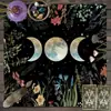 Toalha de Mesa para Cartas de Tarot, Tecido para Mesa e Cadeira, Signo do Zodíaco, Três Fases, Toalha de Mesa com Lua e Flor, Personalizada para Festa