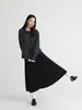 Cárdigan suéter de cuello redondo a bloques de color con rayas grises y negras clásico, una prenda exterior de punto de manga larga versátil para mujer, perfecta para otoño e invierno, con un look relajado y elegante