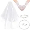 Nuevos Accesorios de Moda Europeos y Americanos de Amazon, Velos y Guantes Dulces de Alta Gama, Set de Collares Estilo Lujo Ligero para Niños