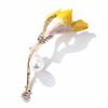 Blue Hao Nova Flor Azul Cristal Azul Flor Broche Alfinete Amarelo Elegante Flor Broche Joia Transfronteiriça