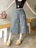 Pantalones Capri de Mezclilla para Mujer Tallas Grandes con Bordado de Perro, Nuevo Diseño de Verano, Corte Holgado, Shorts Rectos Adelgazantes, Modernos
