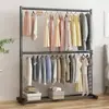 Secador de Ropa de Doble Capa de Pie para Dormitorio Estante para Ropa Doméstico No Ocupa Espacio Secador de Ropa Almacenamiento Perchero Simple