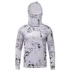 Camiseta de Manga Larga para Hombre con Protección Solar para Pesca al Aire Libre, Comercio Exterior Transfronterizo, Verano, con Capucha y Cubre Rostro, Transpirable, Estilo Delgado