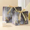 Bolsa de Regalo Portátil Gucci Verde Transfronteriza Bolsa de Embalaje de Regalo de Mano Lujo Ligero Ropa Almacenamiento de Dulces Bolsa de Cartón Blanco