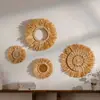 Adorno Colgante Tejido de Paja de Rafia Japonesa Hecho a Mano Decoración de Pared Colgante de Pared Decoración Colgante de Pared de Fondo para B&B Estilo Wabi-Sabi