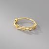 Nalan Plata S925 Cadena Infinita Anillo de Diamante Torcido Botón de 8 Palabras Anillo Ajustable R01112