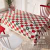 Nuevo Mantel de Estilo de Alta Gama con Caída, Impermeable, Resistente al Aceite, Lavable, Mantel de PVC con Estampado de Pepita de Perro Rojo