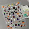 Pegatinas para Uñas Europeas y Americanas Halloween Repujadas Transfronterizas Fantasma Calabaza Patrón Pequeño Pegatinas para Uñas Infantiles Modelo Sl