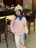 Roupas Infantis Flower and Hunt Suéter para Meninas 2025 Inverno Novo Estilo Coreano Suéter Pulôver Grosso Estilo Preguiçoso Aquecimento Infantil