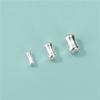 Plata de Ley S925 Plata Lisa Bambú Tubular Cuentas Accesorios Material DIY Hecho a Mano Cuerda de Cuentas Pulsera Collar Material