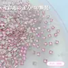 Joyería Rosa de Fondo Plano, Biselada, Ultra Brillante, Forma de Gota de Agua, Estilo Nuevo para Uñas con Acabado de Corte Natural de Alta Gama