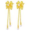 Pendientes de perlas con lazo de princesa, modernos, personalizados, exquisitos y sencillos, regalo para novia a juego.