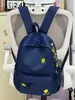 Mochila Bordada con Letras Florales Color Verde Menta Estilo Coreano Atmósfera Fresca de Verano Uso Diario Estudiante Viaje Diario Mochila Escolar
