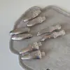Pinza para el Cabello de Resina de Colores Estilo Coreano con Puntos Plateados Cepillados Nuevo Accesorio para el Cabello Dulce Fresco Versátil Adorno para el Fleco Lateral Pinza de Pato