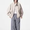 Roupas Masculinas Jiayiku 2025 Outono Novo Estilo Retro Americano Old Money Jaqueta de Lã Roupa de Trabalho Jaqueta Piloto para Homens