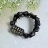 Elástico de Cabelo de Malha com Strass Simples e Elegante para Mulheres 2025 Novo Versátil Cordão de Cabelo Alta Elasticidade Elástico de Rabo de Cavalo Elástico de Cabelo