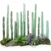 Cactus de simulación grande nórdico en maceta, decoración de escena tropical desértica, bonsái, cactus falso, pilar, regla de medición, adornos
