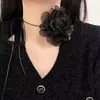 Colar Gargantilha Grande Florido Estilo Francês Retrô Moda Joia Transfronteiriça Europeia e Americana com Franjas e Corrente de Amarração no Pescoço para Mulheres