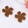 Diseño de Moda de Lujo Ligero Europeo y Americano de Nicho con Personalidad Color Metálico Flor de Diamante Pendientes de Flor Todo Fósforo Súper Brillante Estilo Exagerado