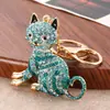 Llavero de Metal de Gatito Lindo, Llavero Creativo de Coche Incrustado con Diamantes, Colgante para Bolso, Regalo de Vacaciones al por Mayor