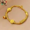 Loja de Ouro Mesmo Estilo Pulseira da Fortuna Cinco Vias Cor Dourado Areia para Mulheres, Joia Retro Fashion Versátil e Única