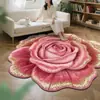 Tapete de Chão Flor Grande Estéreo 3D, Tapete de Chão Absorvente para Banheiro, Decoração de Mesa de Centro para Sala de Estar, Tapete para Pés Antiderrapante, Tapete de Entrada, Tapete de Porta Resistente a Manchas