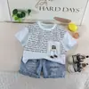 Traje de Verano de Manga Corta para Niños 2026 Estilo Nuevo Moda 1-3 Años 5 Años Ropa para Niños Bebé Verano Casual Conjunto de Dos Piezas